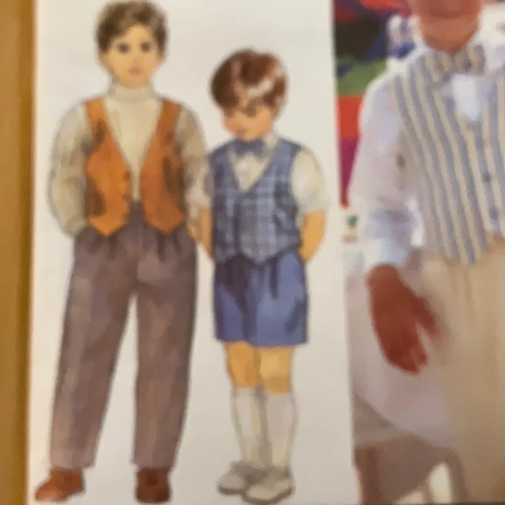 Vtg. Simplicity 8831 Pattern Child’s Pants or Shorts Lined Vest Bow Tie Size 2-4